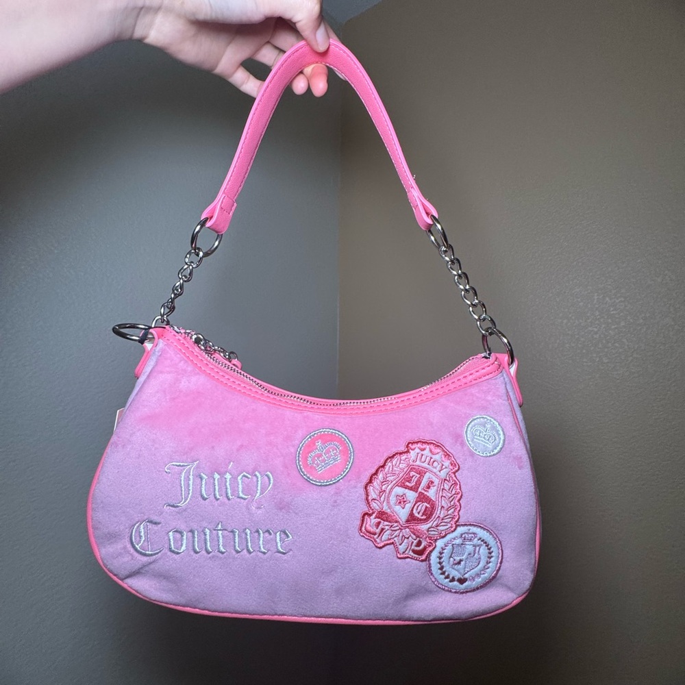 Juicy Couture Pink Embroidered Y2K Shoulder Bag
